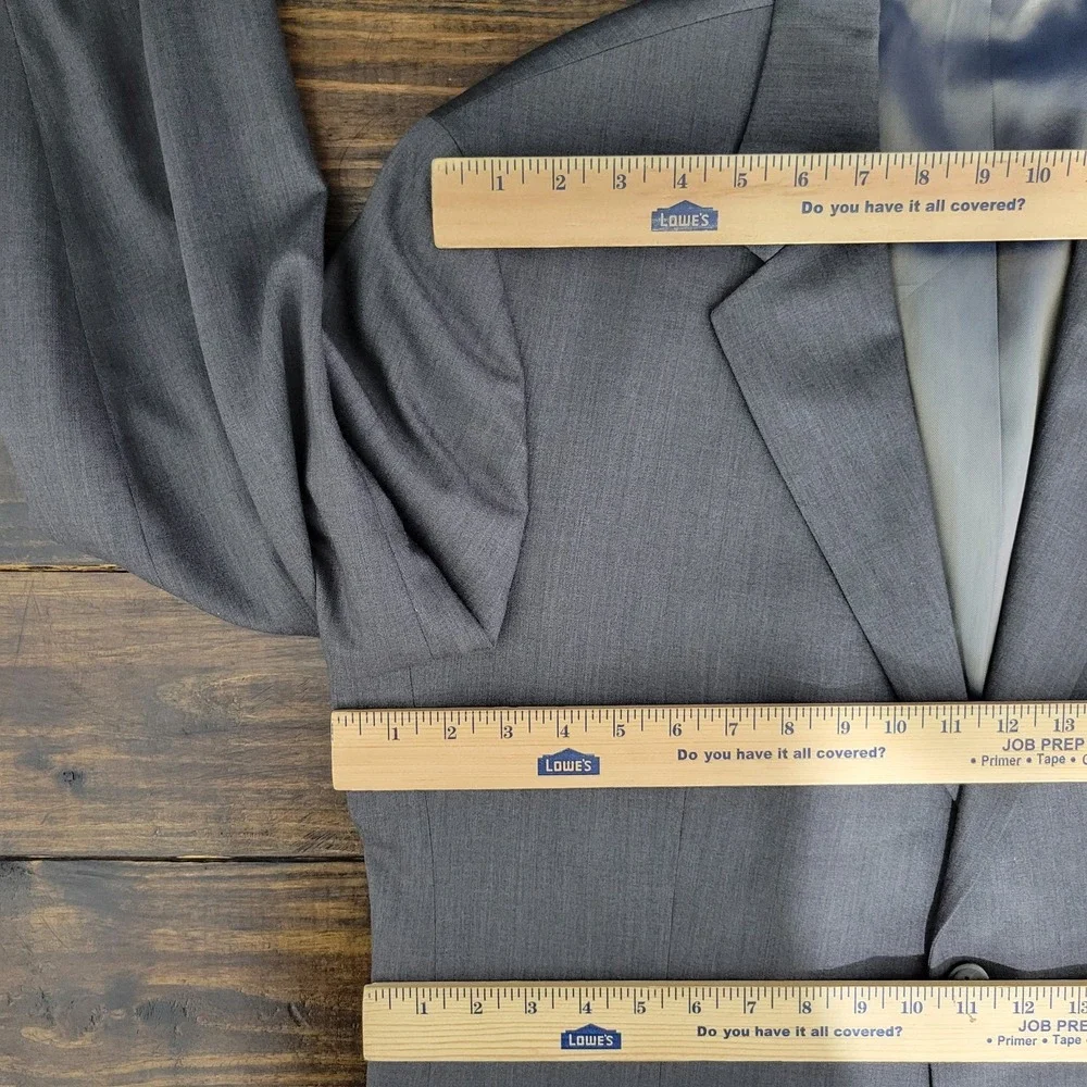 J.F Ferrar Men's Sport Coat Blazer‎ Two Button Heather Gray Wool Size 44L